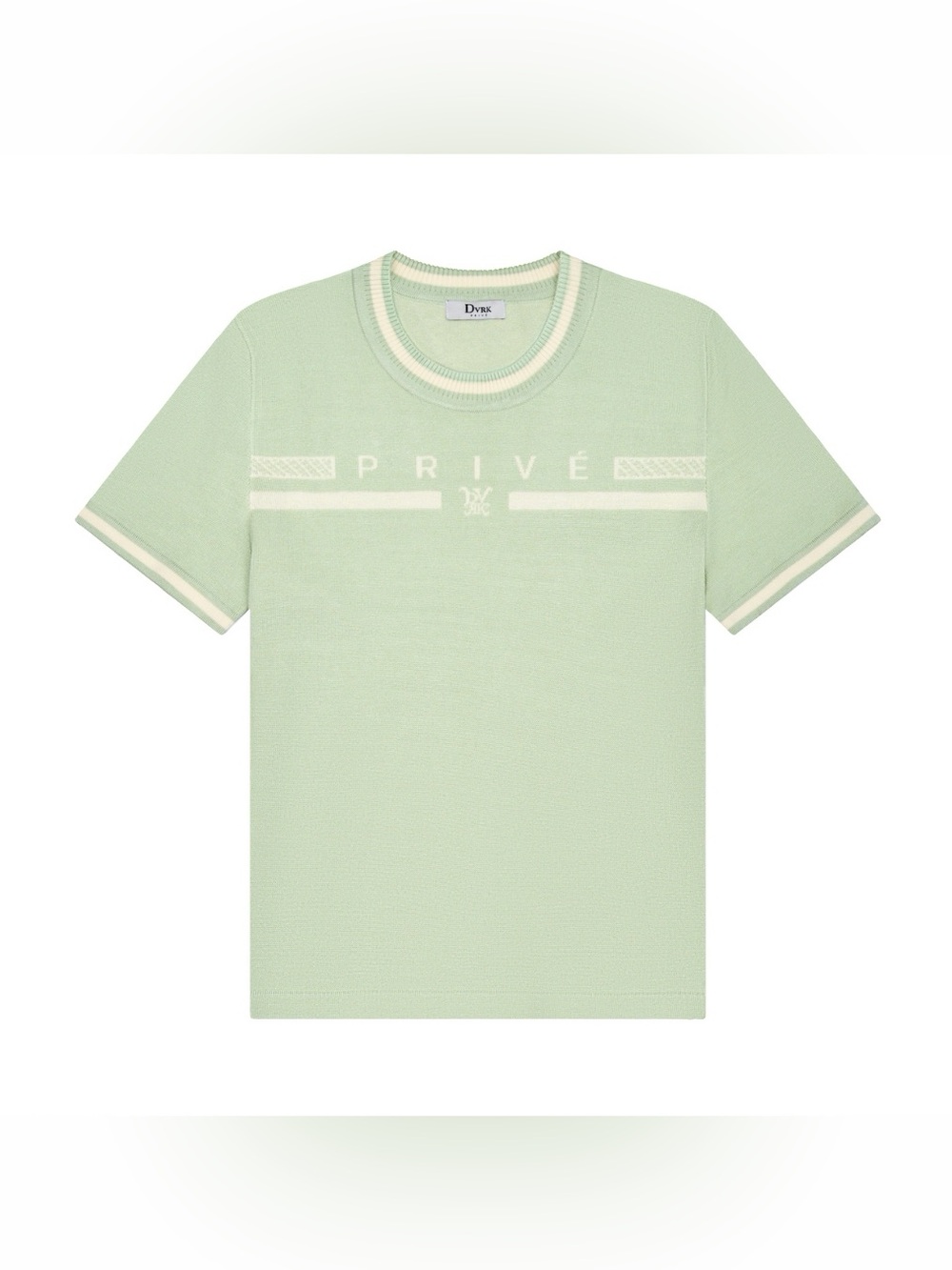 Mint Green Short-Sleeve Knit Crewneck T-Shirt